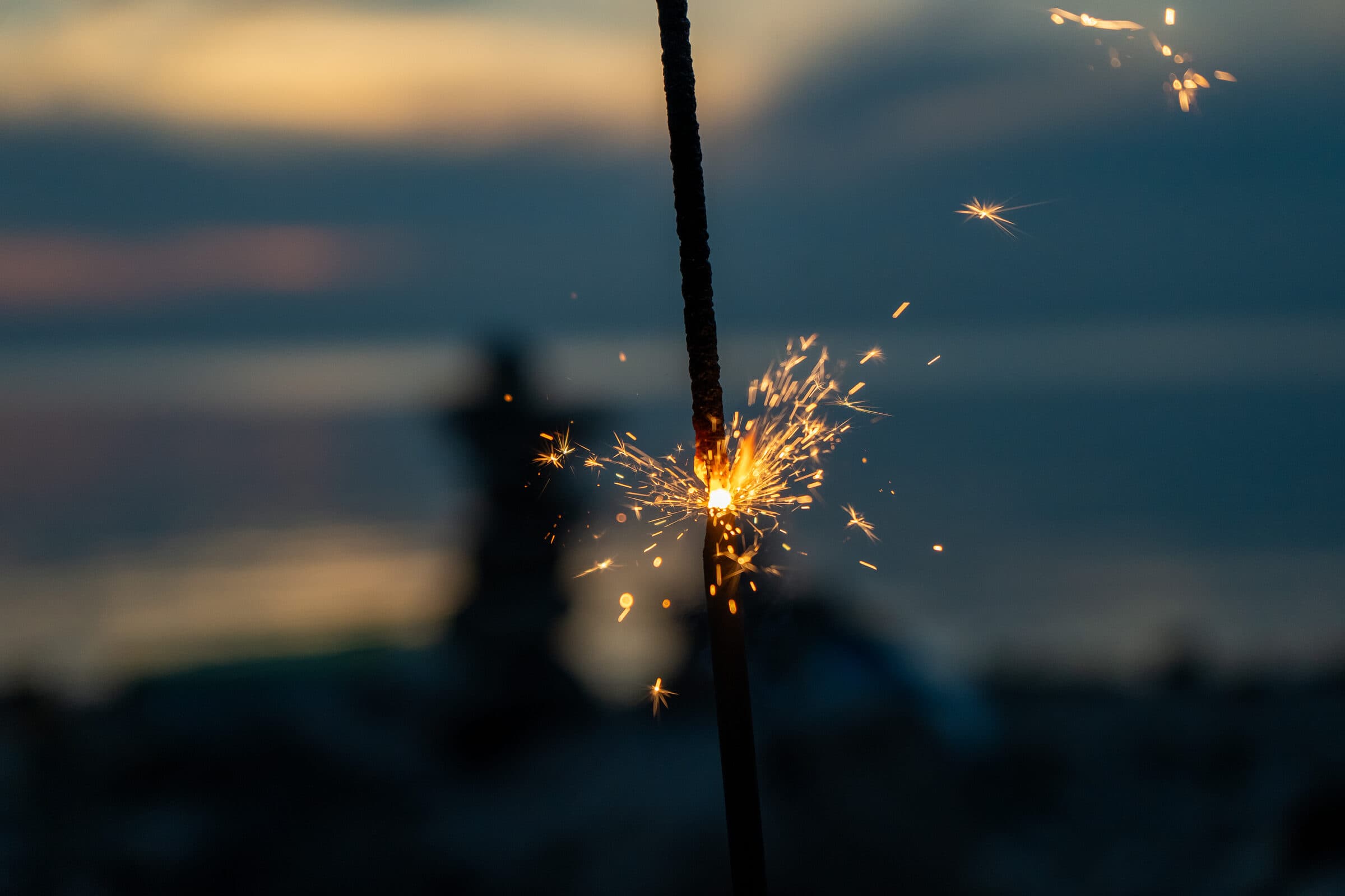 Sparkler at dusk